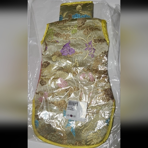 Vintage Japanese/Chinese Wine/Sake Bottle Cover NWT Red and Gold - Picture 2 of 5